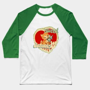 Vintage cute cat retro Baseball T-Shirt